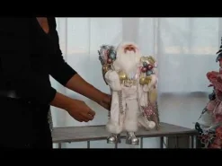 Pastel and White Santa Christmas Ornament Christmas Figurines|