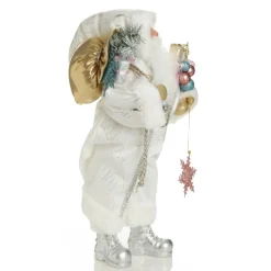 Pastel and White Santa Christmas Ornament Christmas Figurines|