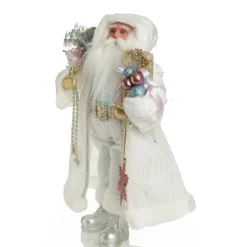 Pastel and White Santa Christmas Ornament Christmas Figurines|