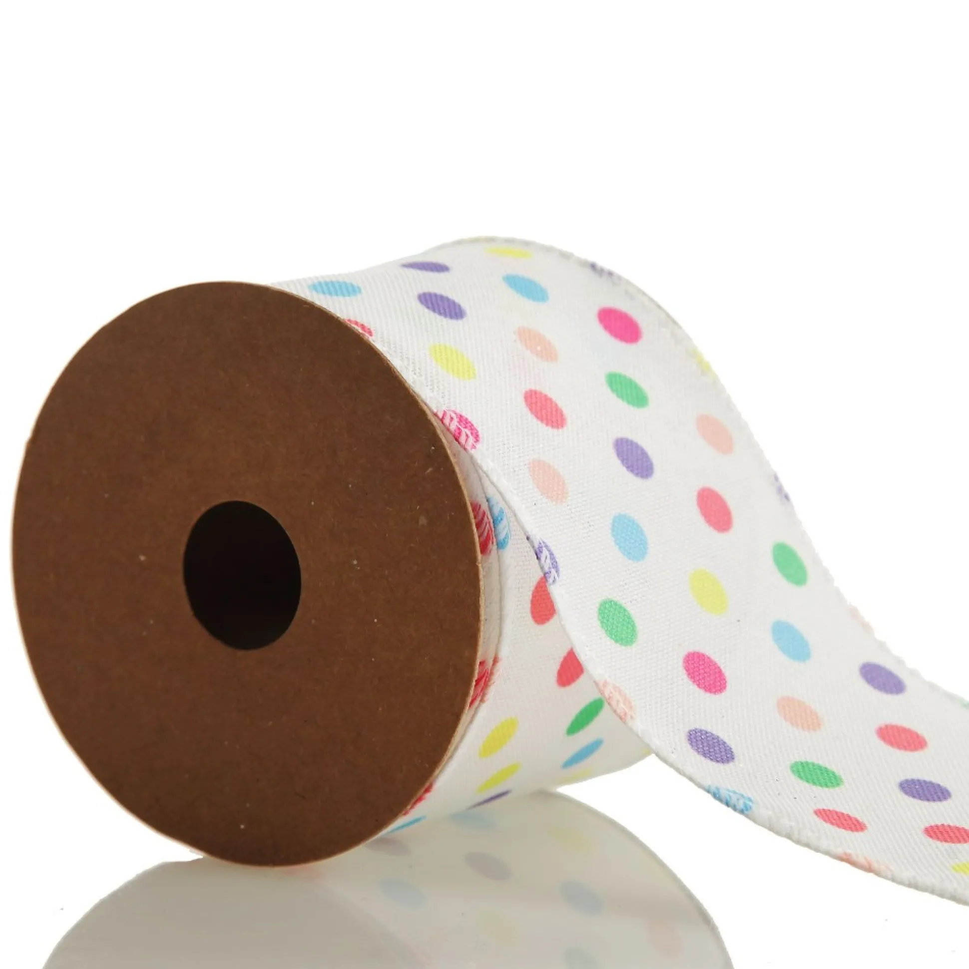 Pastel Polka Dot Ribbon with Wired Edge Ribbons|