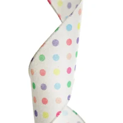 Pastel Polka Dot Ribbon with Wired Edge Ribbons|
