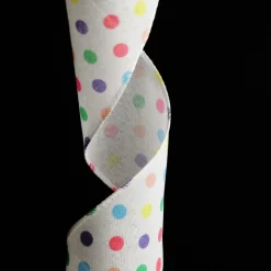 Pastel Polka Dot Ribbon with Wired Edge Ribbons|