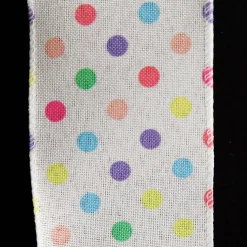 Pastel Polka Dot Ribbon with Wired Edge Ribbons|