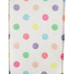 Pastel Polka Dot Ribbon with Wired Edge Ribbons|