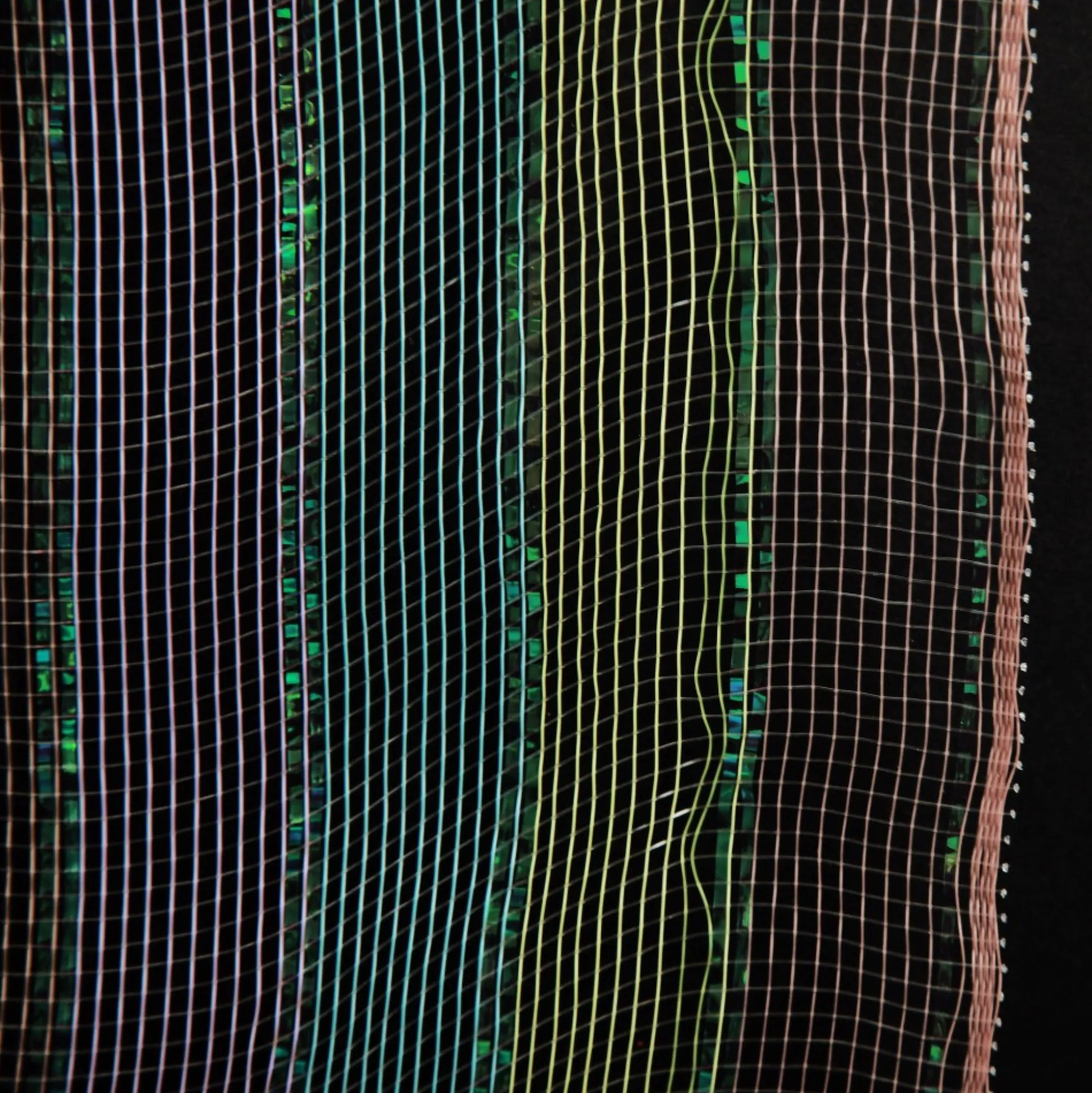 Pastel Stripe Metallic Thread Decomesh Roll Decomesh|