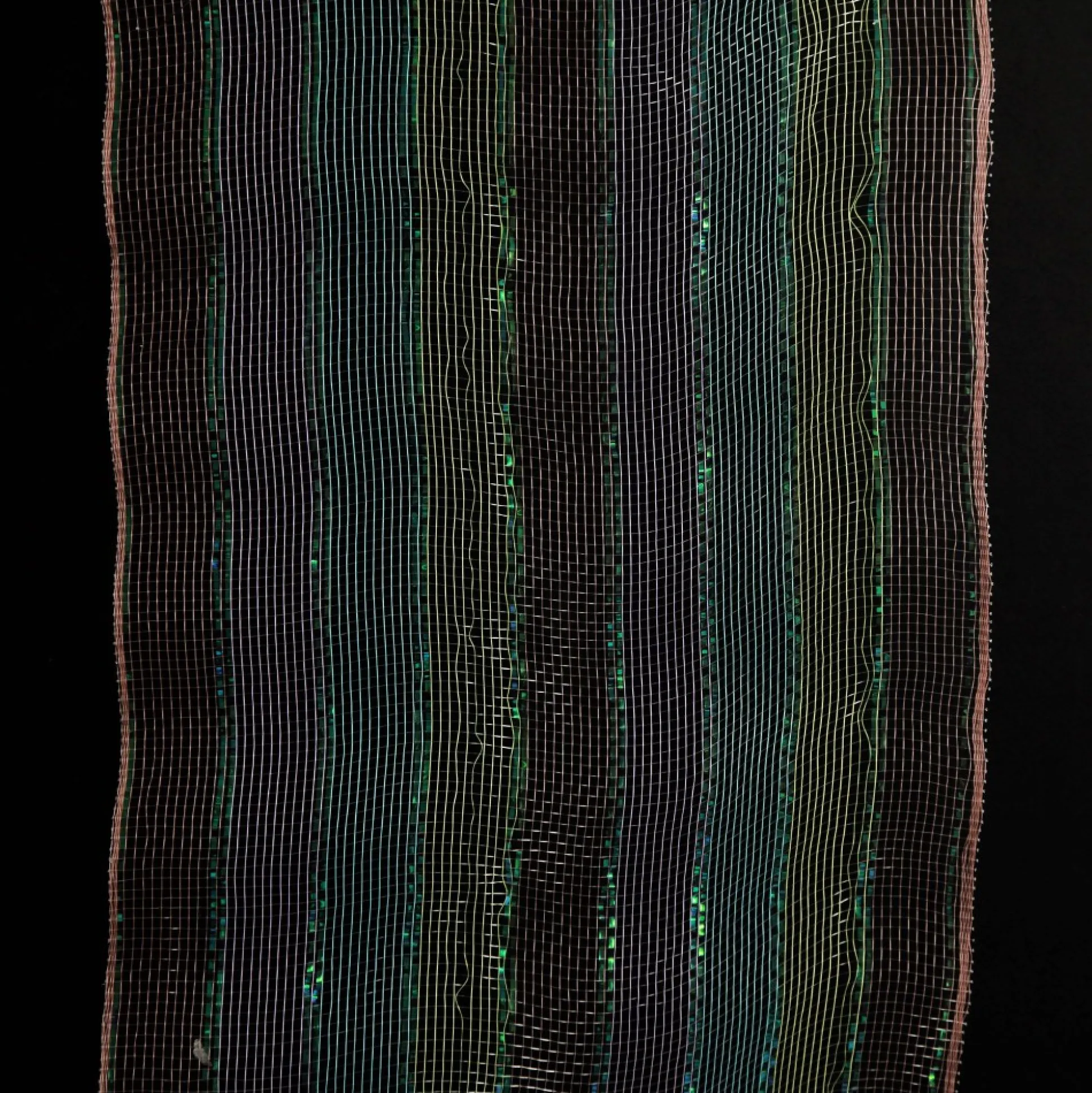 Pastel Stripe Metallic Thread Decomesh Roll Decomesh|