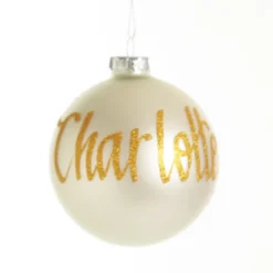 Pearl Glass Personalised Christmas Bauble Personalised Baubles|