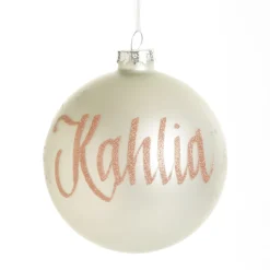 Pearl Glass Personalised Christmas Bauble Personalised Baubles|