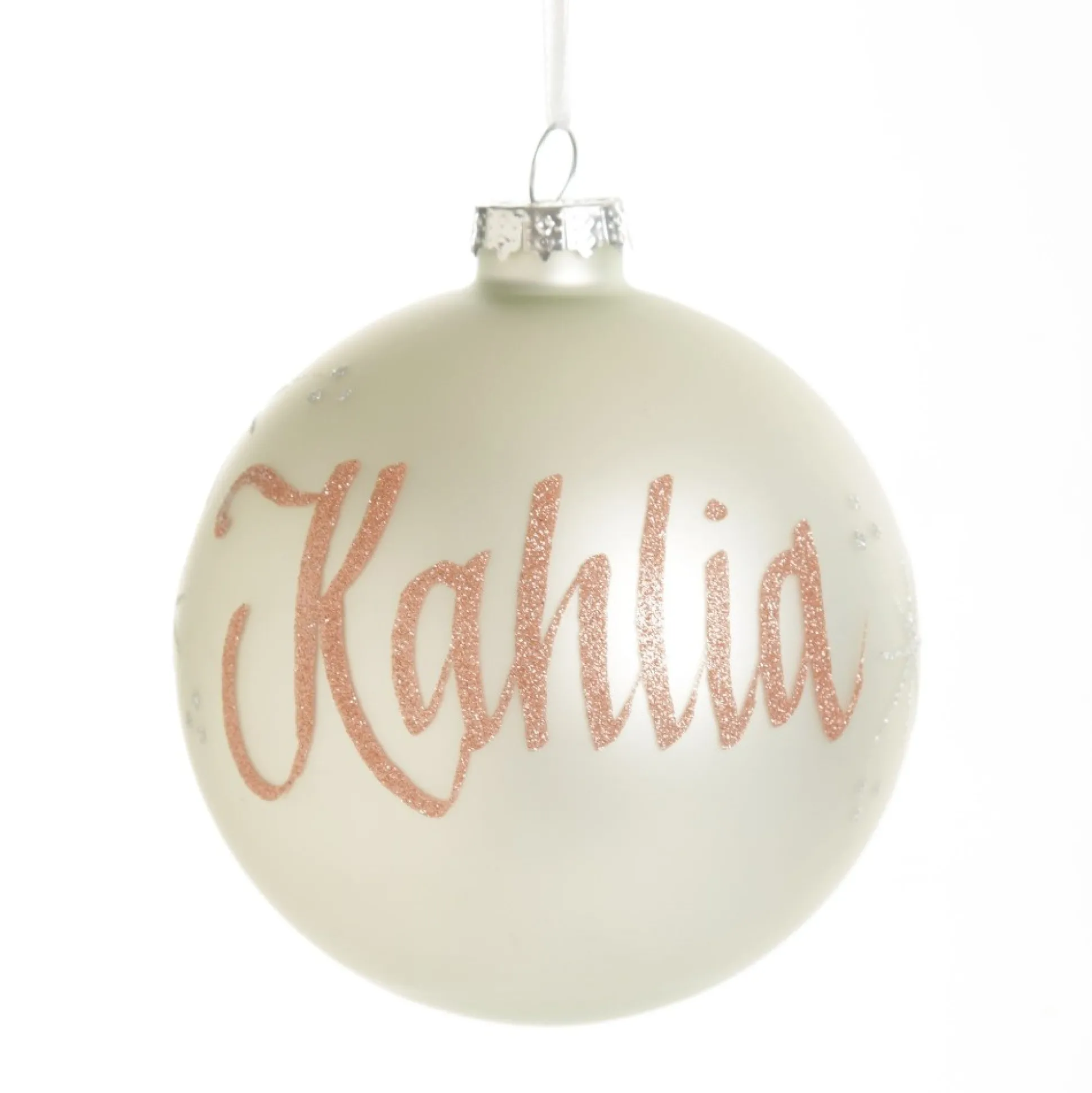 Pearl Glass Personalised Christmas Bauble Personalised Baubles|