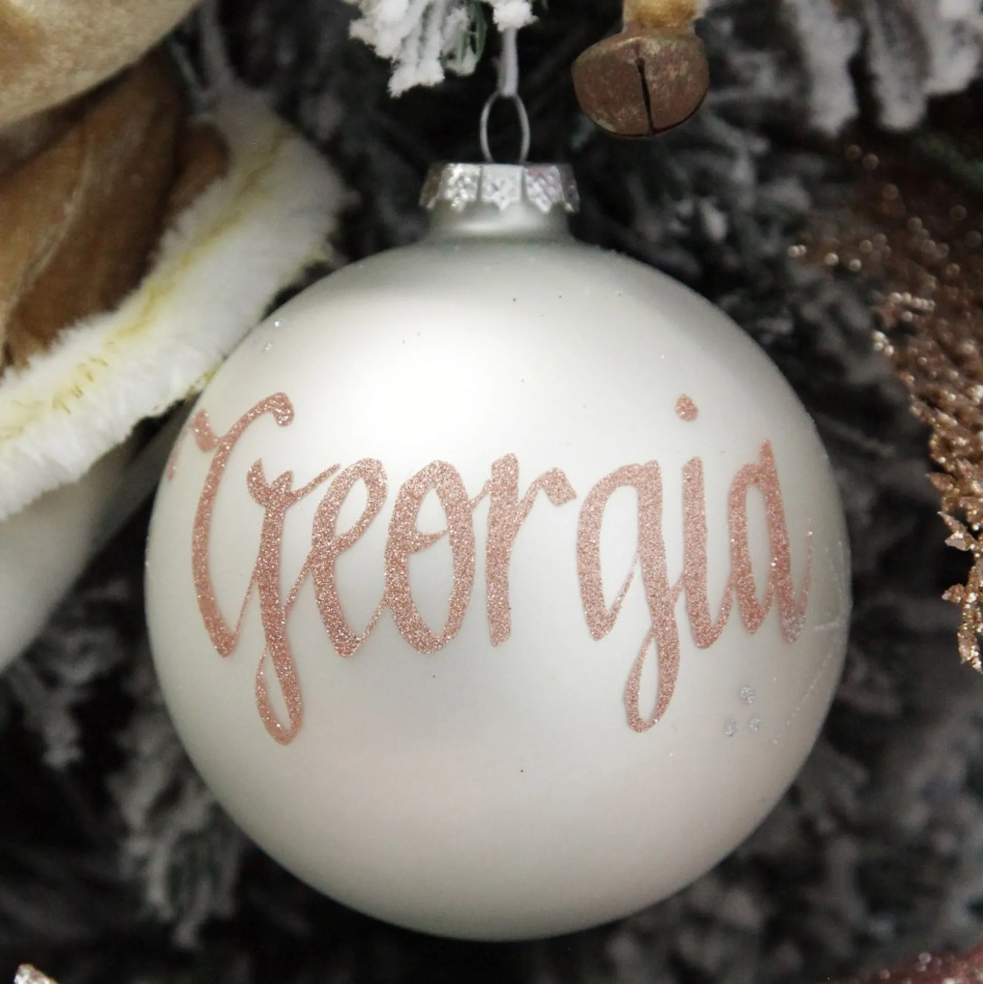Pearl Glass Personalised Christmas Bauble Personalised Baubles|