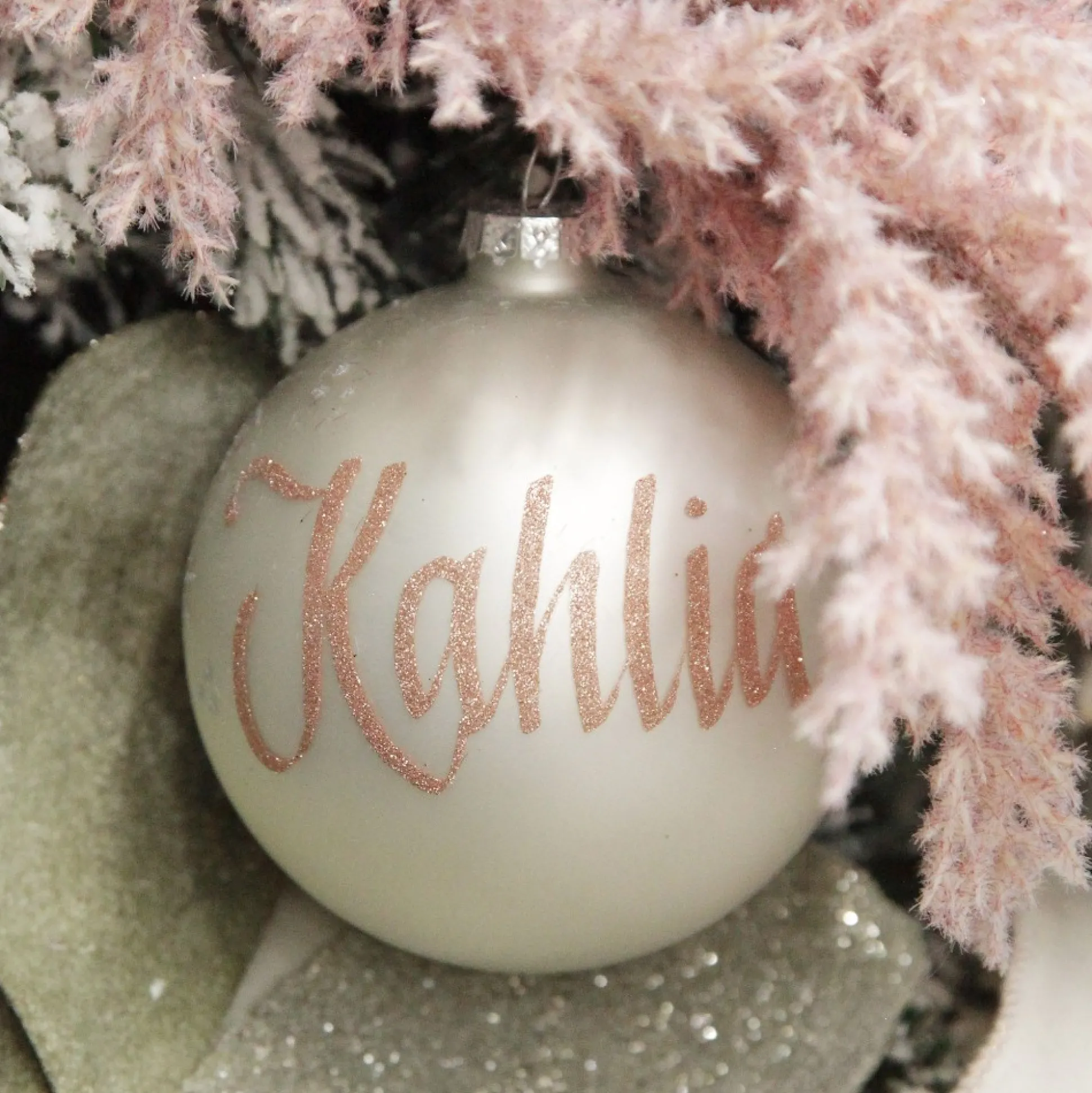 Pearl Glass Personalised Christmas Bauble Personalised Baubles|