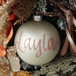Pearl Glass Personalised Christmas Bauble Personalised Baubles|