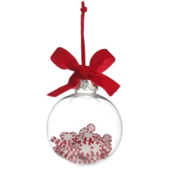 Peppermint Candy Filled Bauble Clear Shatterproof Bauble Decorative Christmas Baubles|