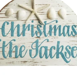 Personalised Arched Beach Christmas Wood Plaque Christmas Plaques|