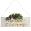 Personalised Arched Country Christmas Wood Plaque with White Berry Christmas Plaques|