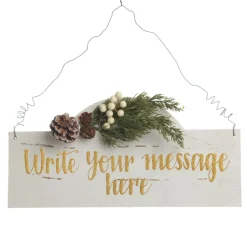 Personalised Arched Country Christmas Wood Plaque with White Berry Christmas Plaques|