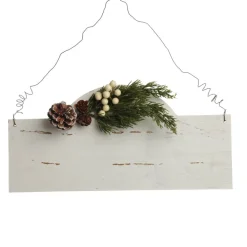 Personalised Arched Country Christmas Wood Plaque with White Berry Christmas Plaques|