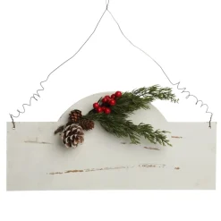 Personalised Arched Country Christmas Wood Plaque with Red Berry Christmas Plaques|