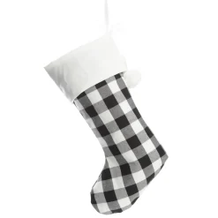 Personalised Black and White Buffalo Check Christmas Stocking Personalised Stockings|