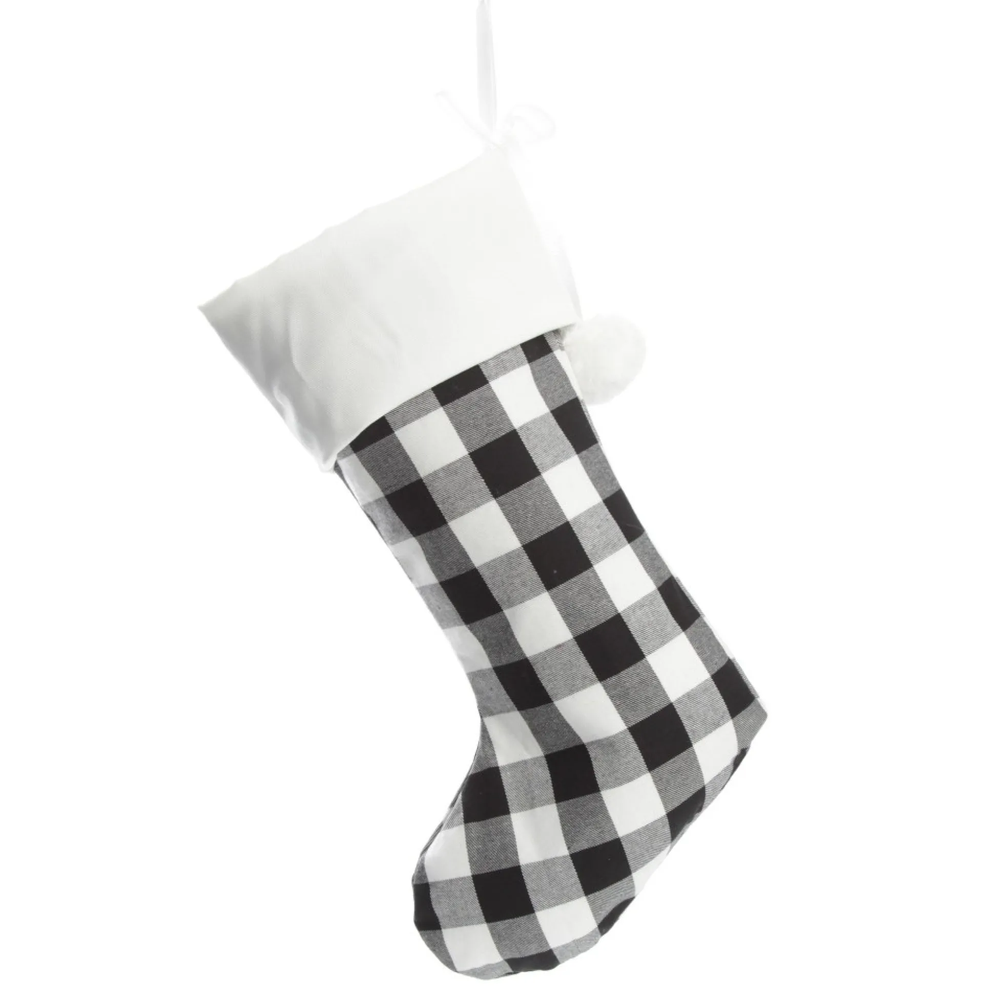 Personalised Black and White Buffalo Check Christmas Stocking Personalised Stockings|