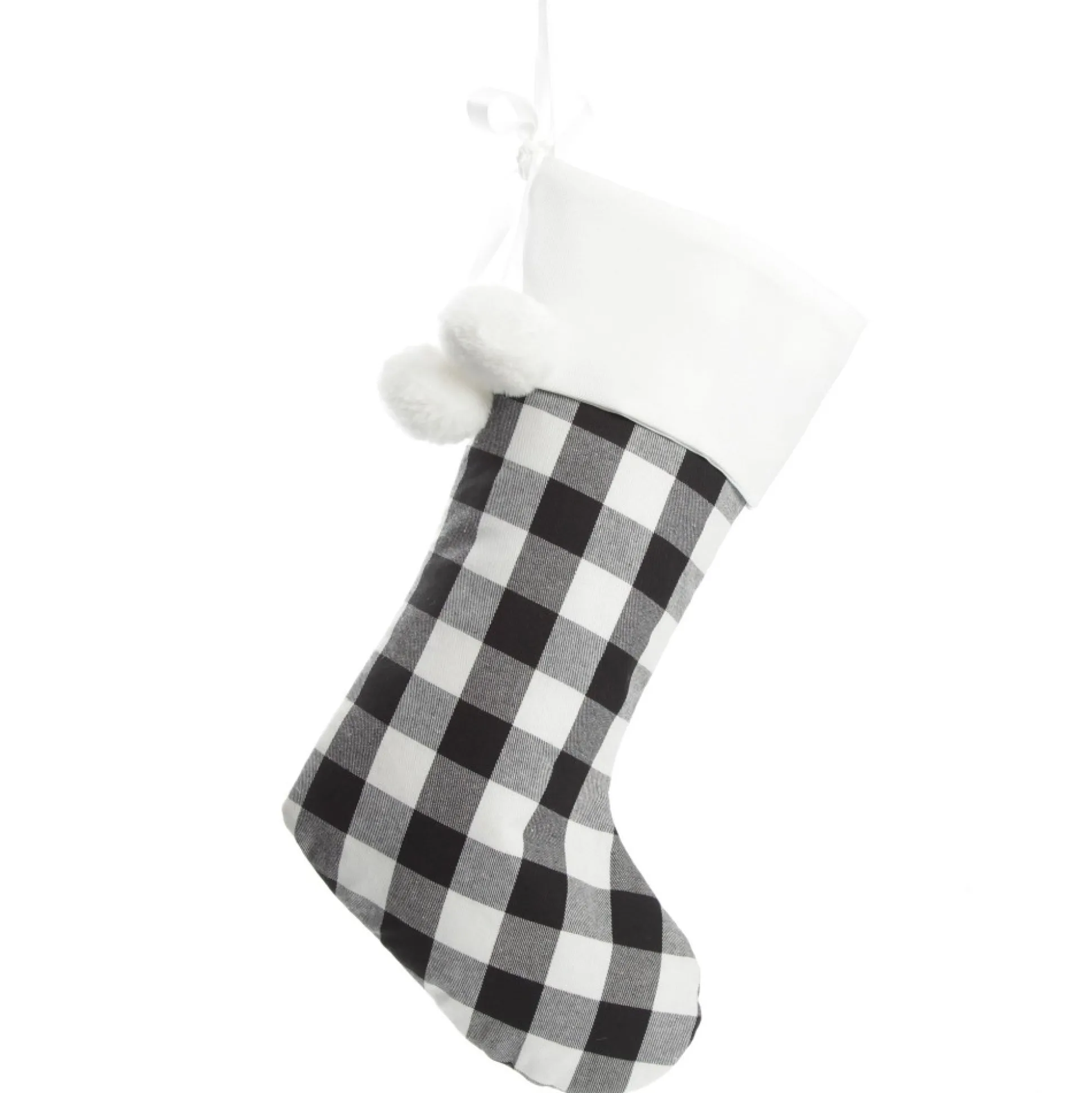 Personalised Black and White Buffalo Check Christmas Stocking Personalised Stockings|