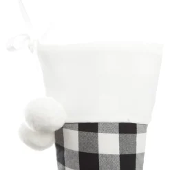 Personalised Black and White Buffalo Check Christmas Stocking Personalised Stockings|