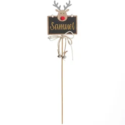 Personalised Blackboard Stake with Peeping Deer Christmas Table Decor|