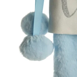 Personalised Blue Fur Christmas Stocking with Pom Poms Personalised Stockings|