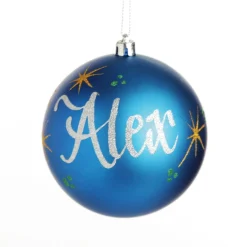 Personalised Blue Shatterproof Christmas Bauble Personalised Baubles|