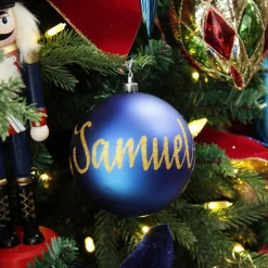 Personalised Blue Shatterproof Christmas Bauble Personalised Baubles|