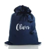 Personalised Blue Velvet Santa Sack Personalised Santa Sacks|