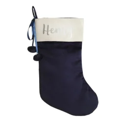 Personalised Blue Velvet Christmas Stocking Personalised Stockings|