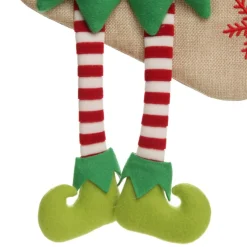 Personalised Boy Elf Christmas Stocking with Dangly Legs Personalised Stockings|