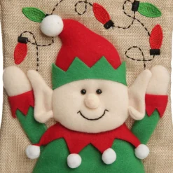 Personalised Boy Elf Christmas Stocking with Dangly Legs Personalised Stockings|