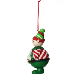Personalised Boy Elf with Candy Cane Christmas Ornament Christmas Character Baubles|