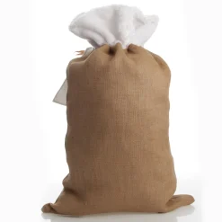 Personalised Burlap and White Fur Santa Sack Personalised Santa Sacks|