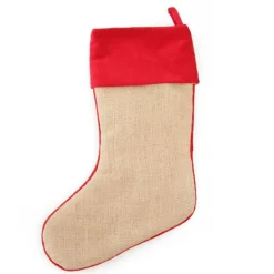 Personalised Burlap Cardinal Bird Christmas Stocking Personalised Stockings|