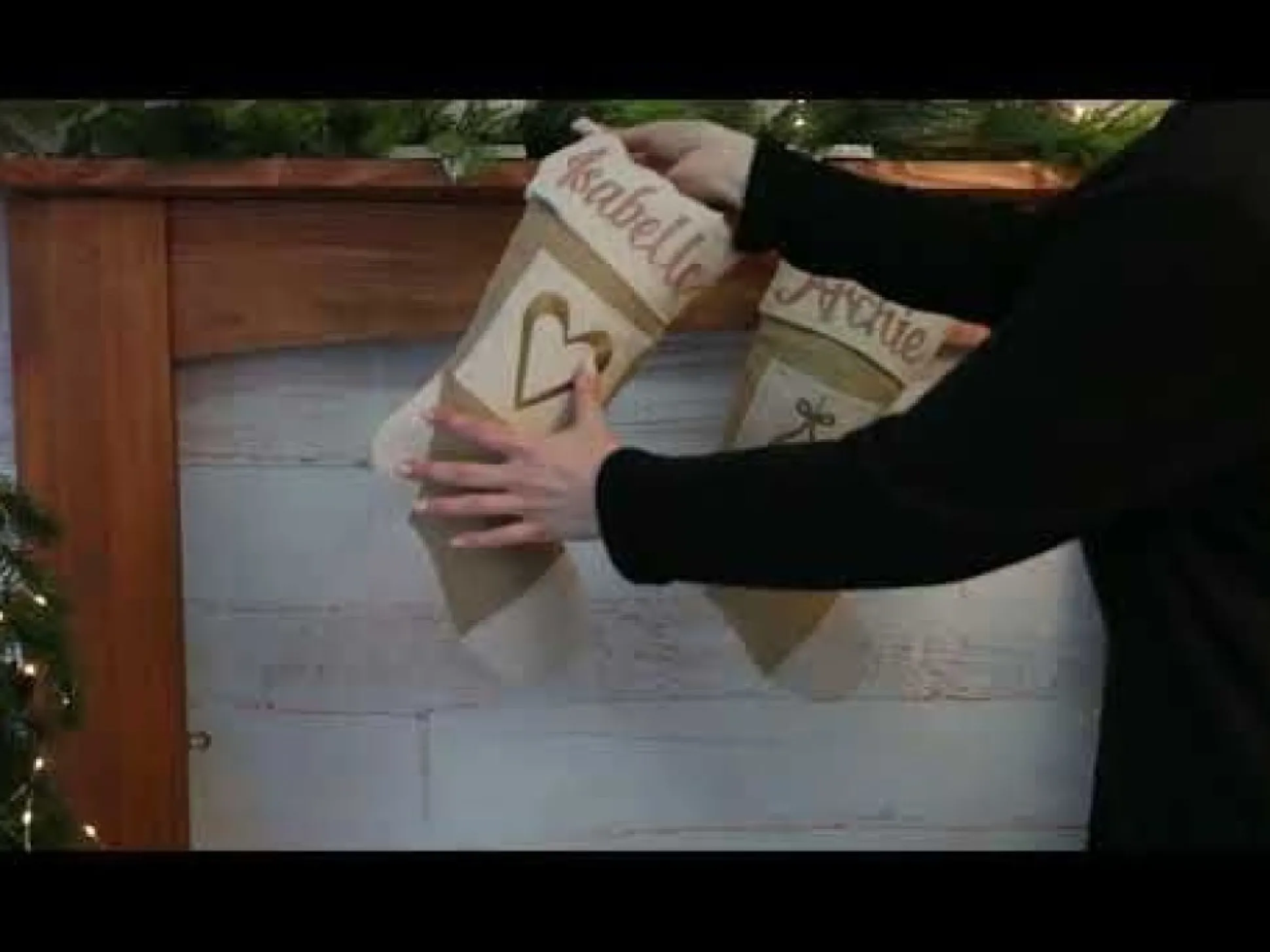 Personalised Burlap Heart Christmas Stocking Personalised Stockings|