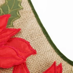 Personalised Burlap Poinsettia Christmas Stocking Personalised Stockings|
