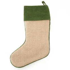 Personalised Burlap Poinsettia Christmas Stocking Personalised Stockings|