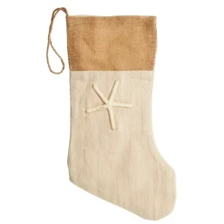 Personalised Burlap Starfish Christmas Stocking Personalised Stockings|