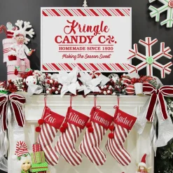 Personalised Candy Cane Stripe Christmas Stocking Personalised Stockings|