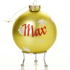 Personalised Chihuahua Dog with Red Bow Tie Lime Christmas Bauble Hand Painted Baubles|