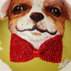 Personalised Chihuahua Dog with Red Bow Tie Lime Christmas Bauble Hand Painted Baubles|