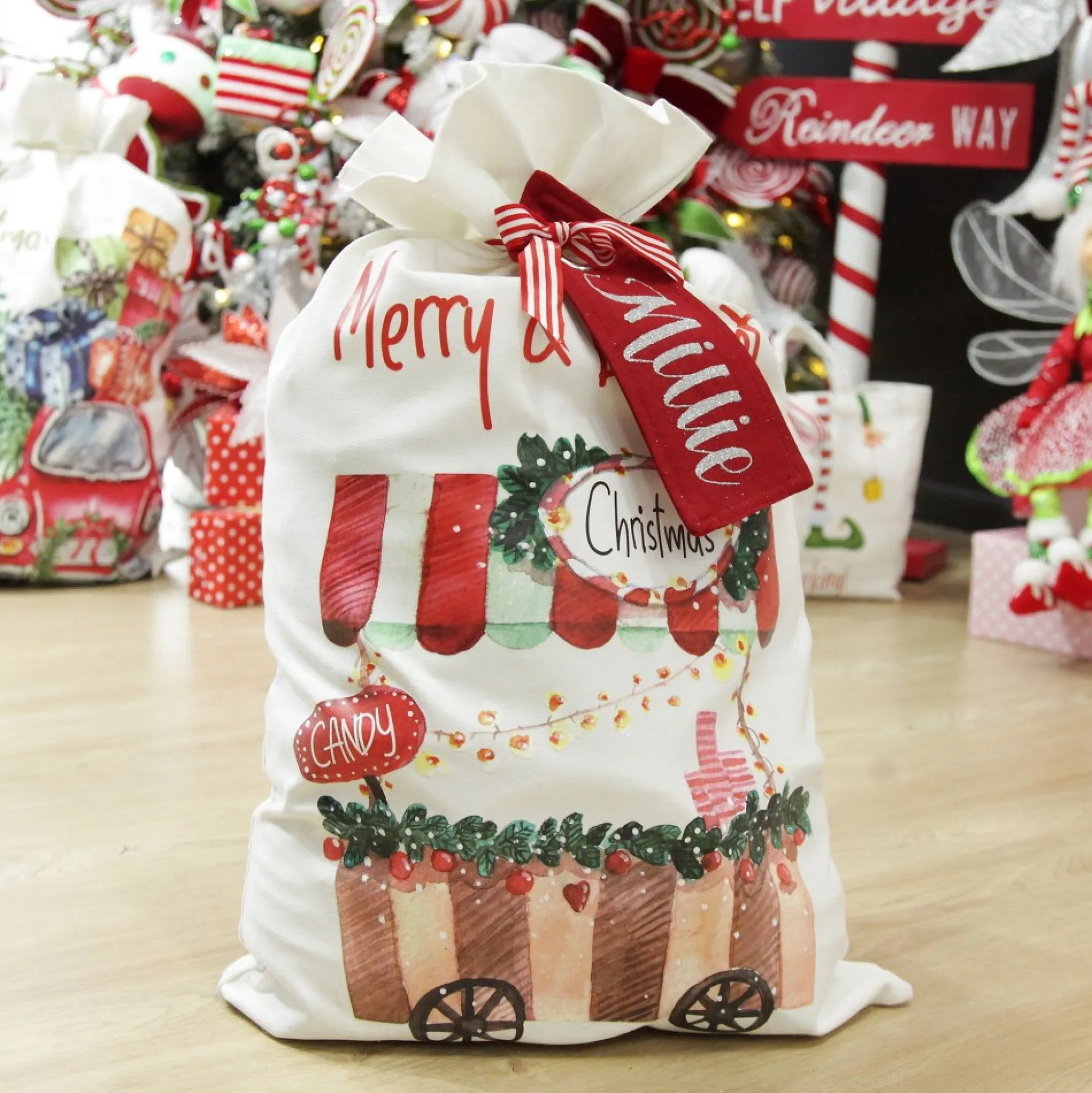 Personalised Christmas Candy Shop Santa Sack Personalised Santa Sacks|