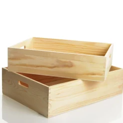 Personalised Christmas Eve Wooden Crate - Scroll Design Christmas Eve Keepsake Boxes|