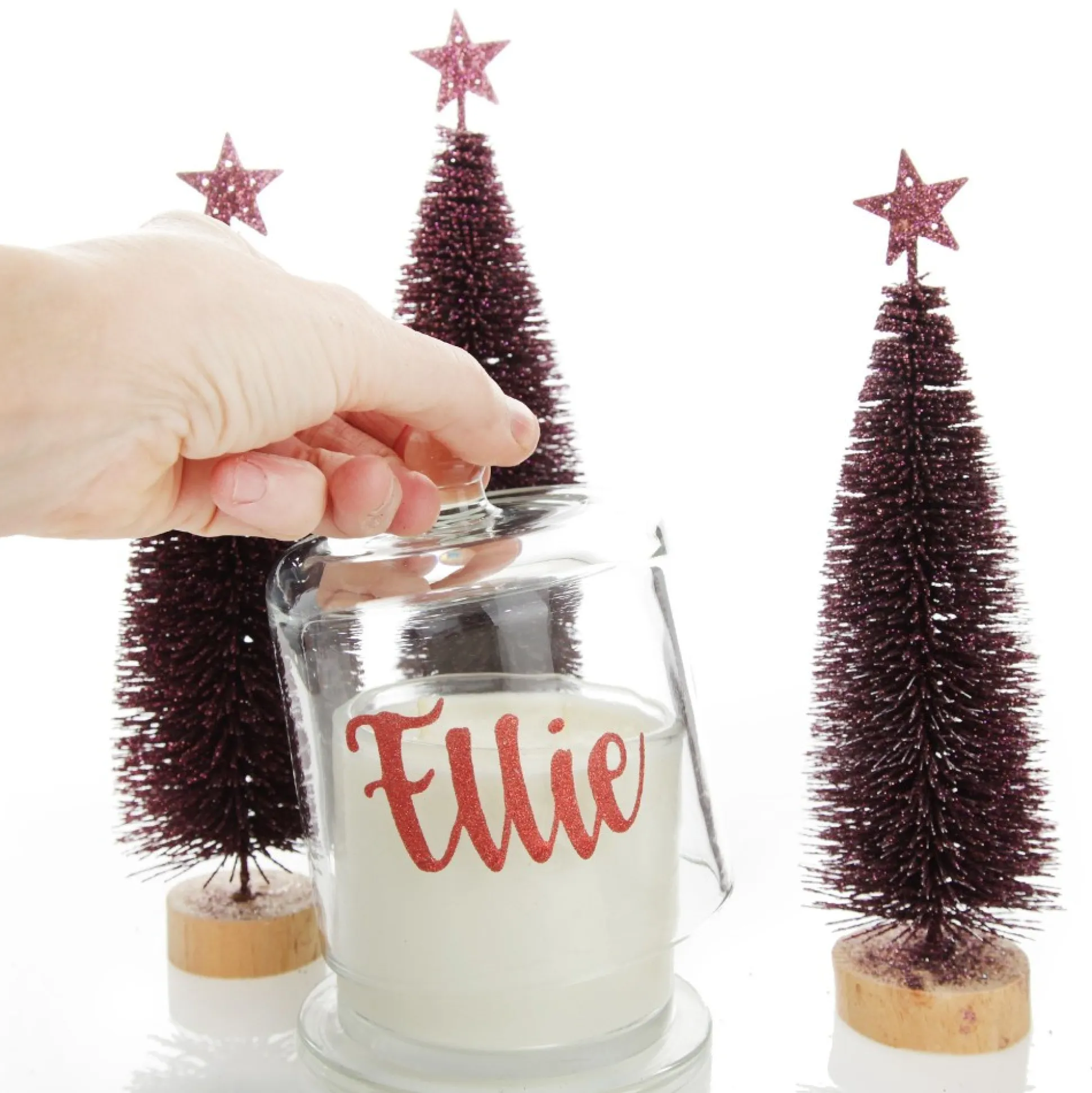 Personalised Clear Scented Christmas Candle with Glass Cloche Christmas Candles And Scents|