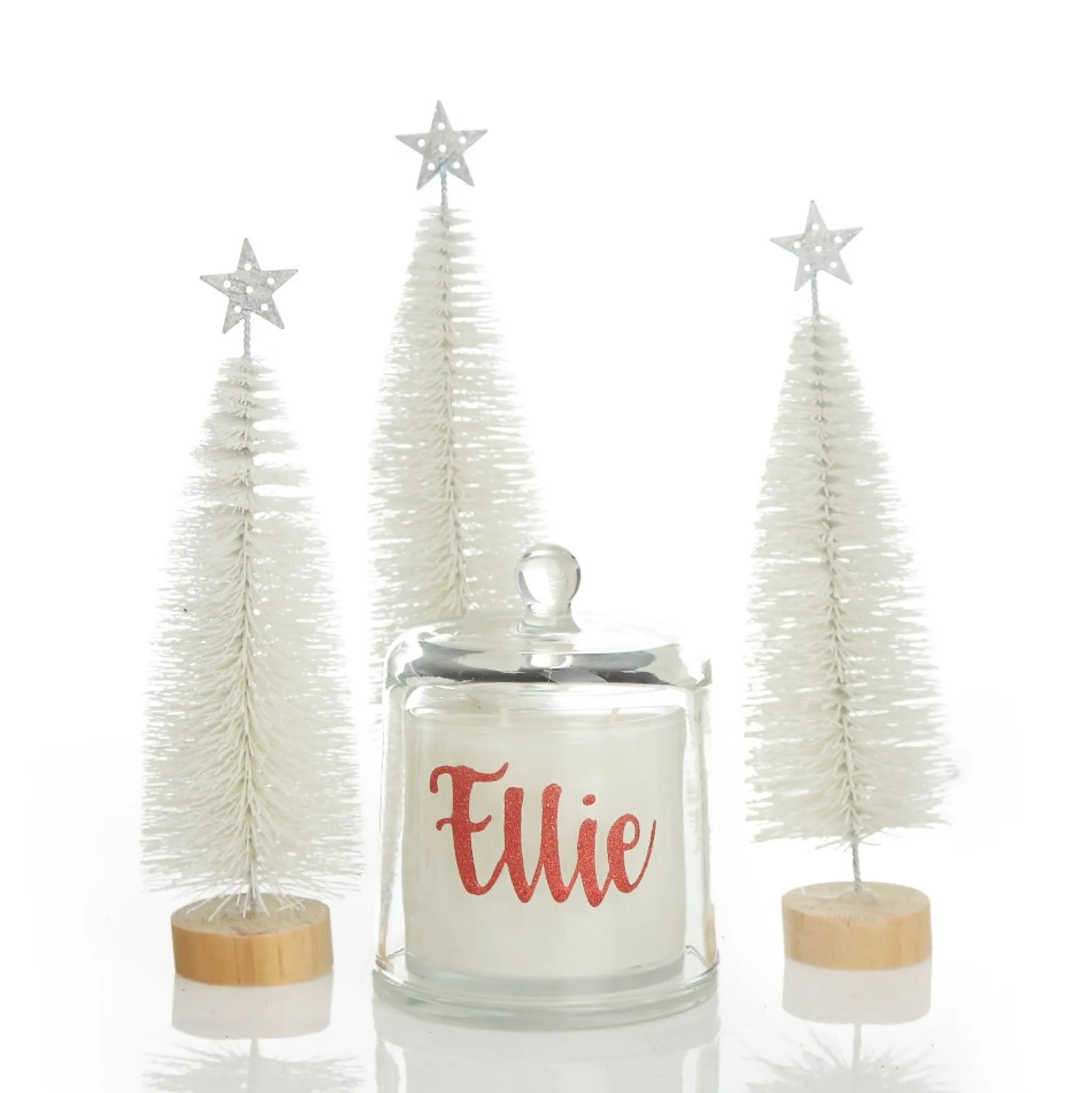 Personalised Clear Scented Christmas Candle with Glass Cloche Christmas Candles And Scents|