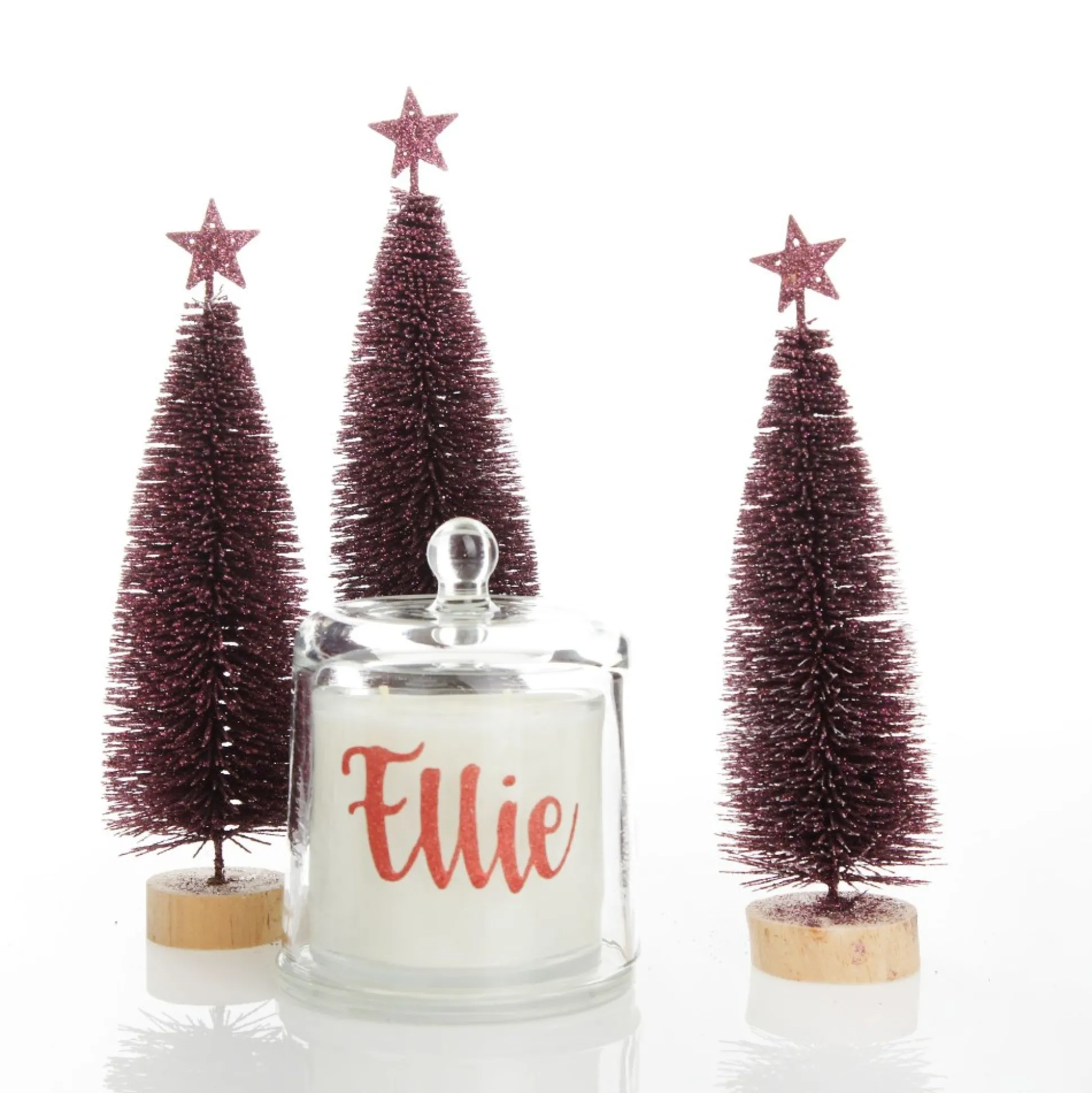 Personalised Clear Scented Christmas Candle with Glass Cloche Christmas Candles And Scents|
