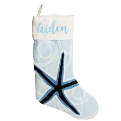 Personalised Coastal Starfish Christmas Stocking Personalised Stockings|